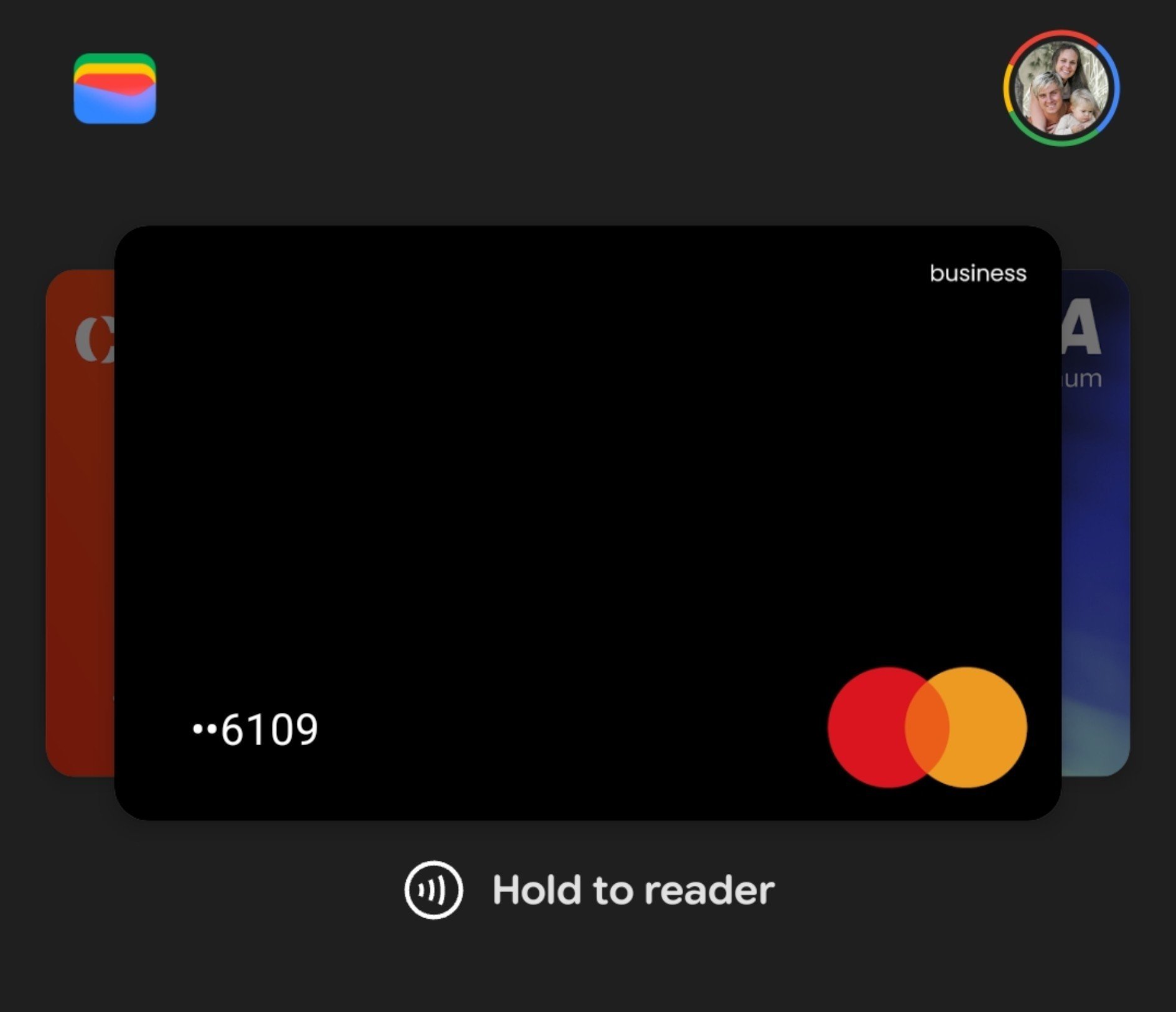 Plain black Mastercard business card ending 6109 in a phone wallet, the usual look of a No-KYC card